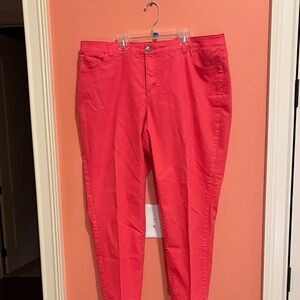 CJ Banks Women's signature slimming Straight Leg Jeans in Vibrant Red/coral